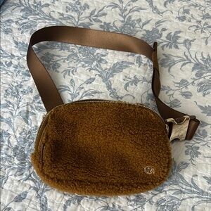 Lululemon Athletica Brown Crossbody Bag with Plush Texture